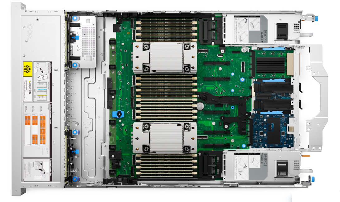 Dell PowerEdge R770 产品页：机架服务器机箱侧向原创示意，非该型号实拍